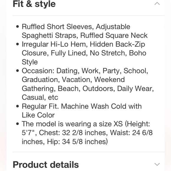 Allegra K Women's Spaghetti Straps Ruffled Sleeves Asymmetrical High Low Floral - Picture 7 of 9